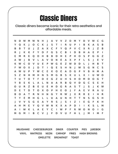 Classic Diner Puzzle