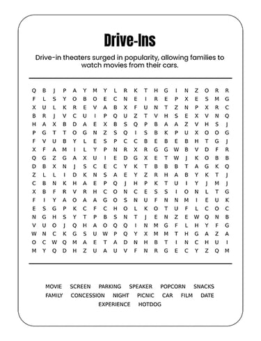 Drive-Ins Puzzle