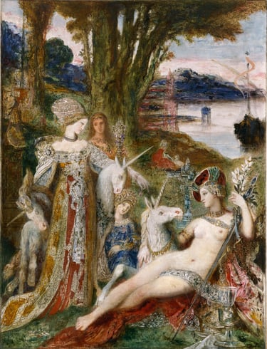 Gustave Moreau. Les licornes