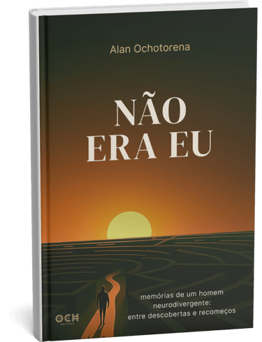 Capa do livro Não Era Eu de Alan Ochotorena, memórias sobre autismo e luto.
