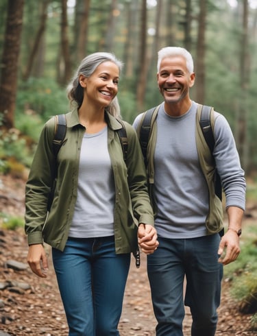 A diverse group of men and women enjoying outdoor activities, radiating health and vitality.