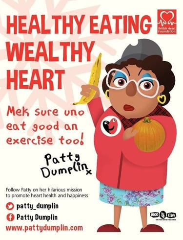 Patty Dumplin holding a banana and eating healthy