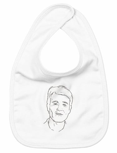 bavoir personnalisé avec portrait stylisé simple