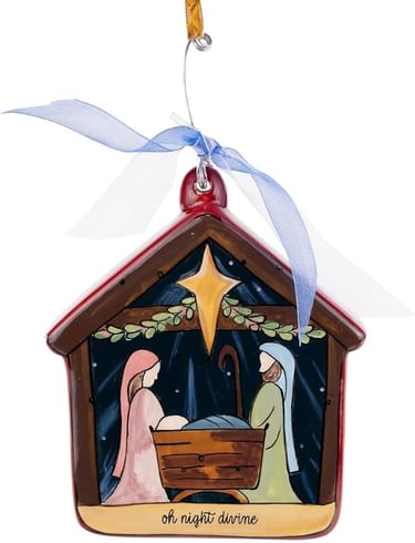 Glory Haus Oh Night Divine Nativity Puff Ornament