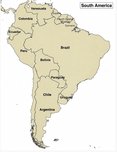 Image of Map of South America 
