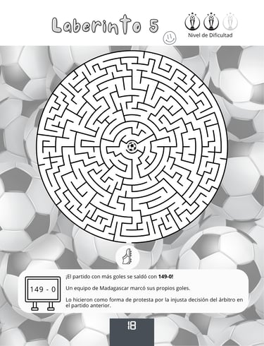 Laberinto redondo sobre fútbol