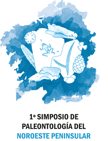 Logo of 1º Simposio de Paleontología del noroeste peninsular. B Moncunill Solé CC BY-NC-ND 4.0
