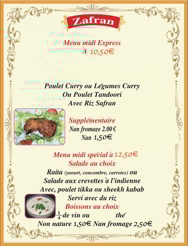 Menus midi 10,50/ 12,50