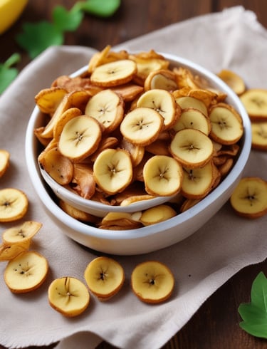 Lifestyle photo of young people enjoying banana chips together in a casual setting.