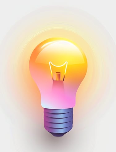 Eine Illustration von einer farbigen Glühlampe