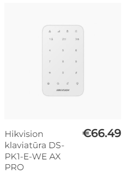 hikvision klaviatūra DS-PK1-WE ax pro