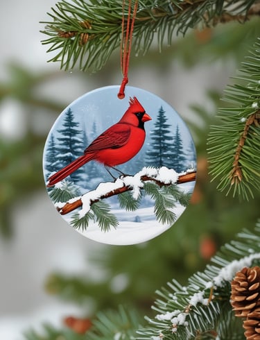 A cheerful mug with a red cardinal design filled with steaming tea.