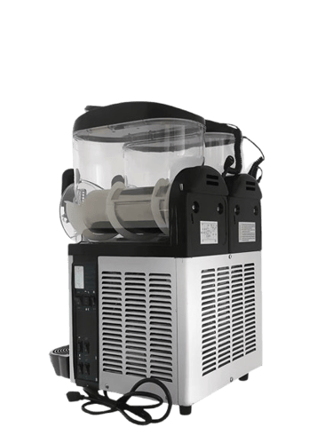 a frozen drink machine with a large glass container