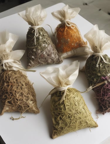 A peaceful home setting with candles and wellness products displayed.