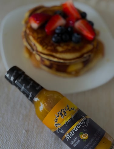 Receta pancakes con salsa de maracuyá