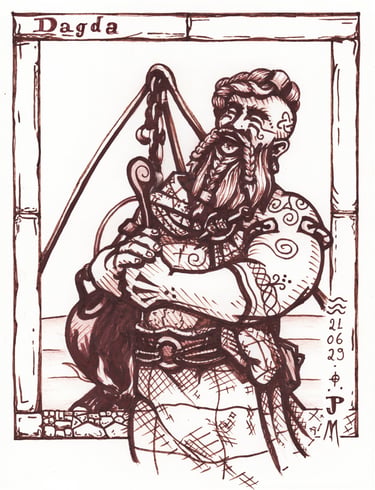 Ilustração de Dagda, o Deus Bondoso, do Jaum em 2021