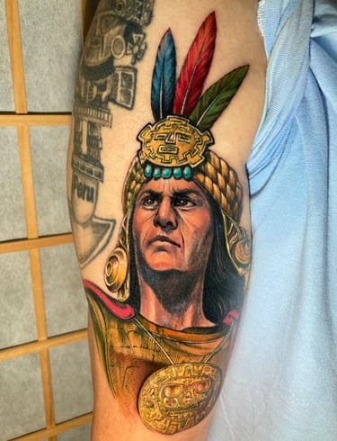 The king Inca Tattoo. created in Miraflores for international client.