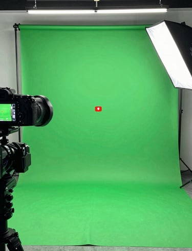 Instructor recording a video coaching session in a bright studio.