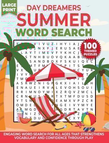 summer word search puzzle day dreamers large print fun activity book liora onyx cover