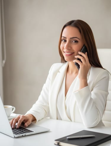 Karina Lizeth Guerrero, CEO de SKLAFOOD, brindando asesoría técnica desde su oficina.