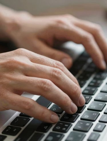 Close-up of white hands typing on a keyboard with a sports jersey draped nearby, blending passion