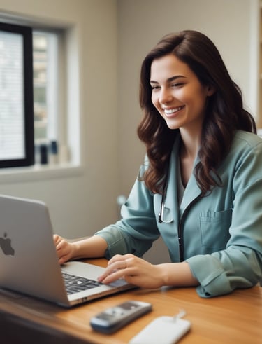 a happy, telemedicine visit