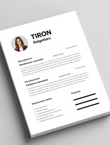 A neat, modern resume layout displayed on a computer screen.