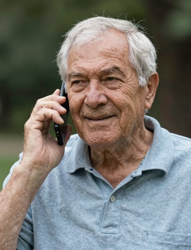Smiling people happily checking their housing status from a phone app.