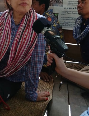Interview terrain au Cambodge, enregistreur Zoom H5
