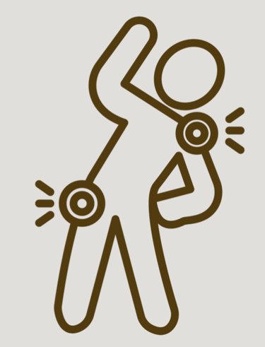Picture of a body with hip and shoulder pain