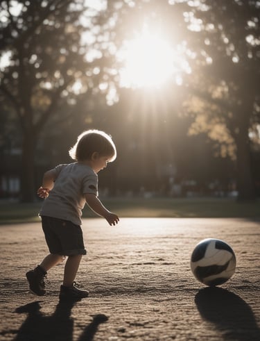 criança jogando bola