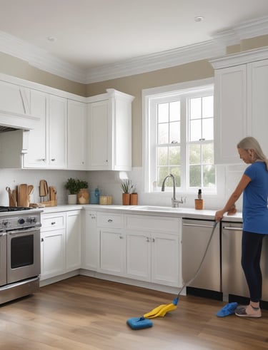 Before and after images of a deep cleaning service.