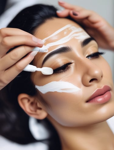 a man getting his hair cut in a salon