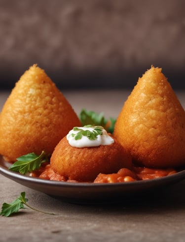 A takeout box filled with spaghetti topped with basil and a meat sauce is placed on a wooden cutting board. Beside it, there is a slice of garlic bread. Nearby, there are containers with dried chili flakes and herbs, as well as a few whole red chili peppers scattered on the table.