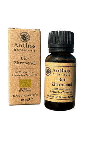 a bottle and a box of lemon essential oil 