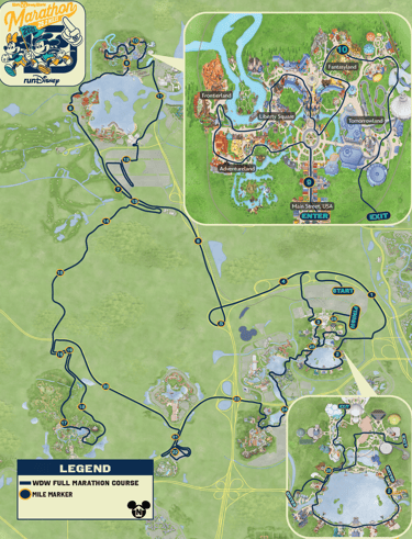 2025 runDisney Walt Disney World Marathon Weekend Marathon Course Map