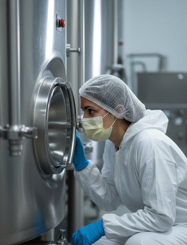 Inspección de equipo en planta de alimentos y verificación procesos de inocuidad.