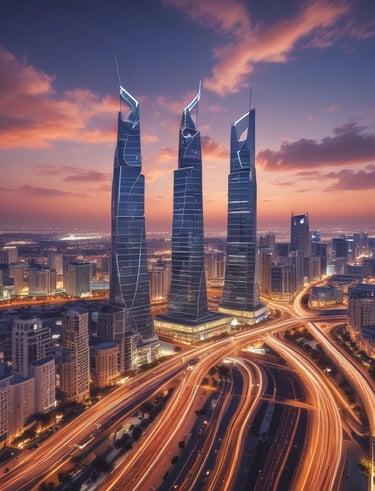 Close-up of hands shaking over a real estate contract with a luxury building model nearby.