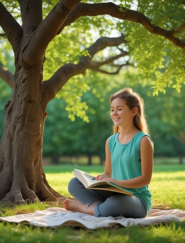 Aurora Ute recording a podcast episode in a warm, inviting studio.