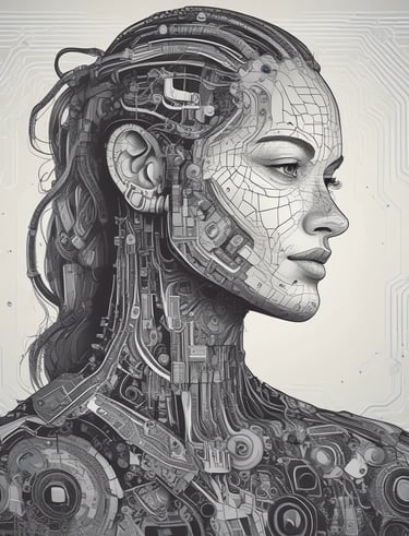 Abstract visualization of interconnected AI narratives flowing like a calm river.