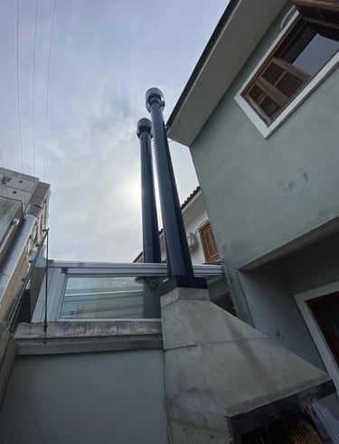 Chaminé para churrasqueira instalada Zona Norte POA