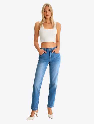 women's blue skinny jeans