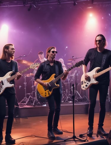 a man in a tan shirt and headphones on a table