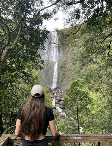 El primer mirador de Wairere Falls, cerca de Tauranga