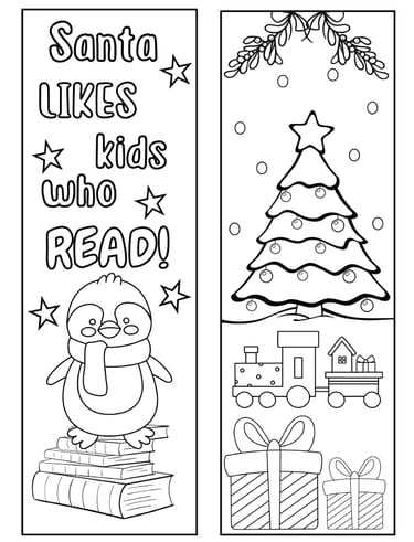 5 christmas bookmarks for kids