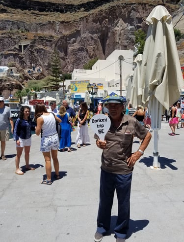 Donkey or Tram...It is the same price in Santorini, Italy