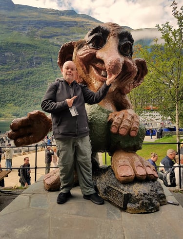The Pirate and his new troll friend in Geiranger, Norway