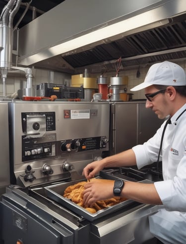 A close-up of a Henny Penny appliance showcasing its features and design.