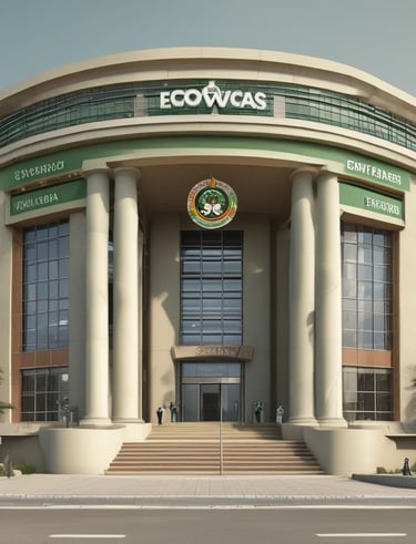 A photo of a bustling financial district.