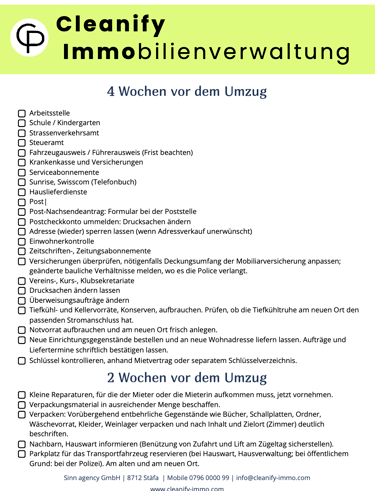 Helpful information  providing tips, insides on relocation Umzug, move out cleaning, process